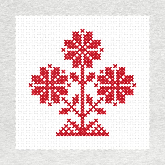 White and red Belarus ornament by kavalenkava